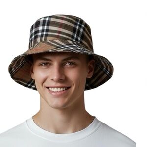 Hat 24”‎ Diameter Designer Look Adult Plaid Bucket Hand Crafted